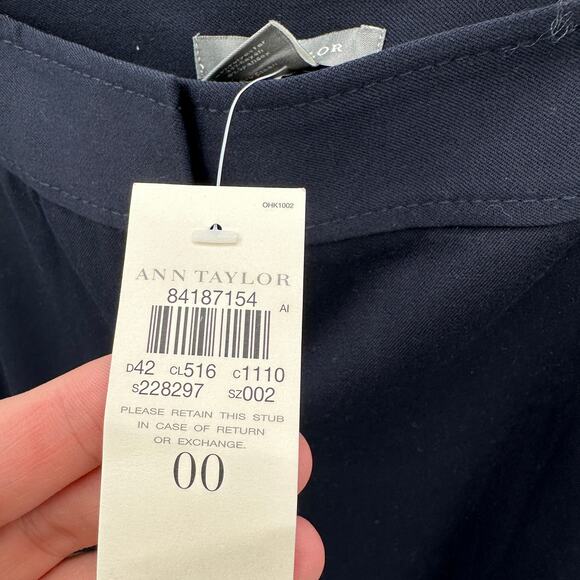 ANN TAYLOR NWT Navy Lindsay Dress Trouser Work Pant // 00 - Picture 4 of 9